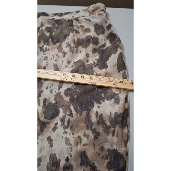 Pretty‎ Little Thing Sheer Brown Cow Print Beach Wide Leg Pants Size 14 Resort - Picture 8 of 13
